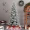 8.5ft. Pre-Lit Slim Flocked Nova Scotia Spruce Artificial Christmas Tree, Warm White LED Lights